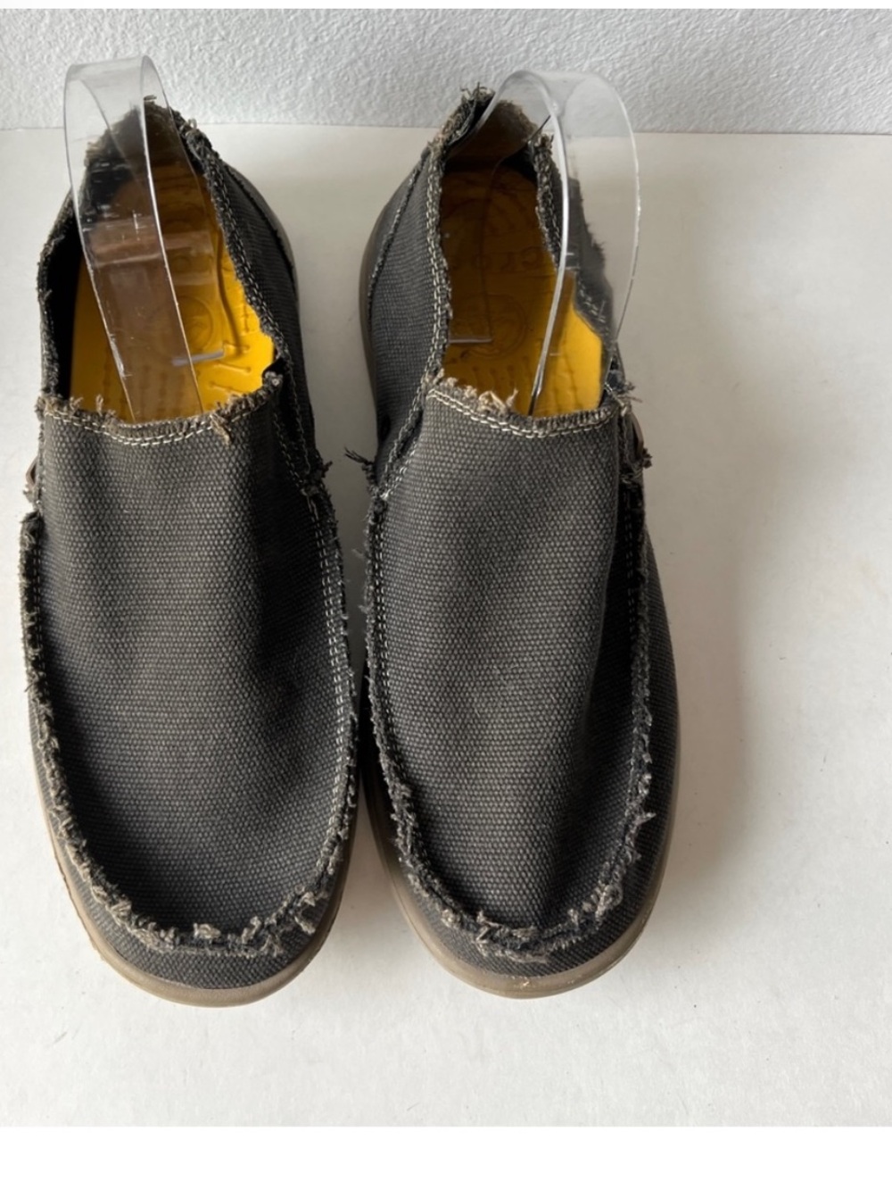 Crocs Santa Cruz Men’s Frayed Canvas Loafers Shoes 10